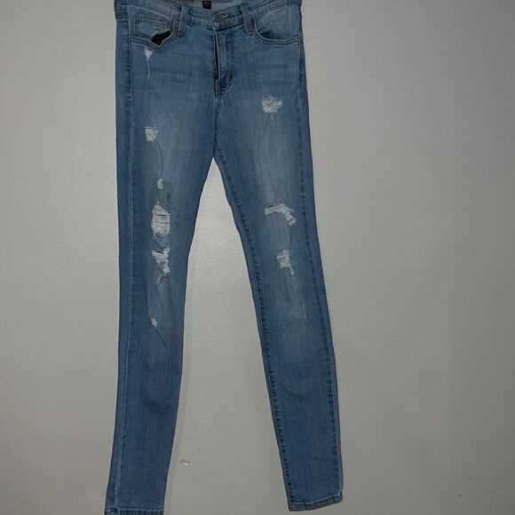 Flying Monkey distressed mid rise skinny jeans, size 27 - Picture 2 of 7